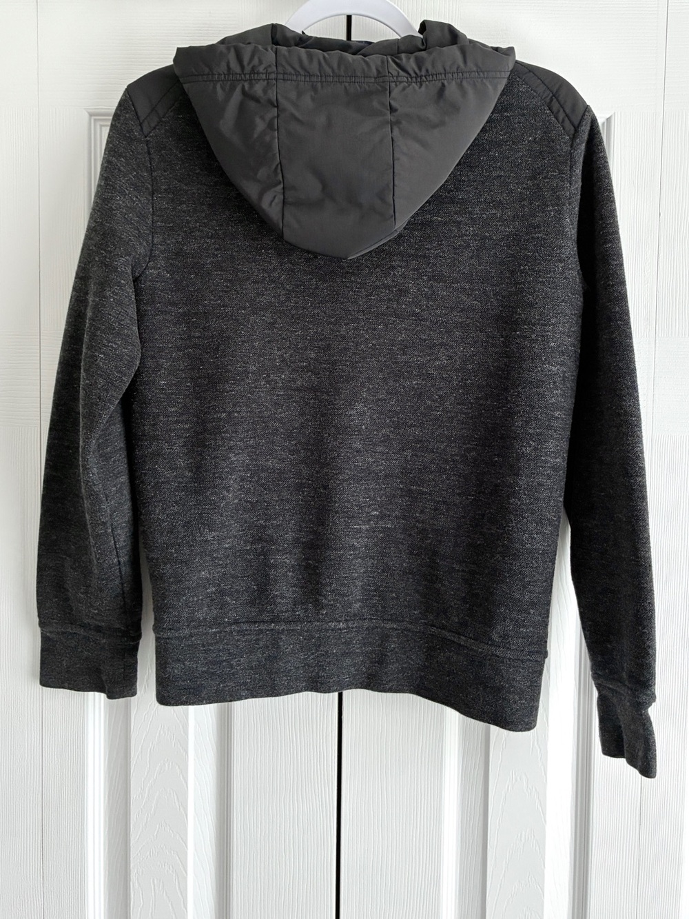 Polo Ralph Lauren Quilted Full Zip Hoodie Women XS Black Gray Hybrid Jacket - Picture 6 of 13